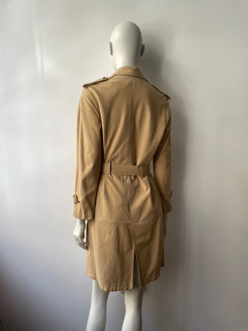 Salvatore Ferragamo beige nubuck trench coat