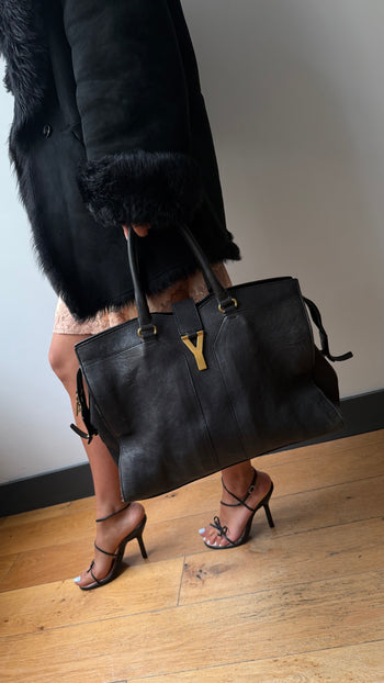 YSL Cabas Chyc black leather Large tote bag