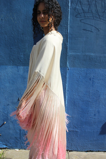 1920’s fringed ombre silk shawl