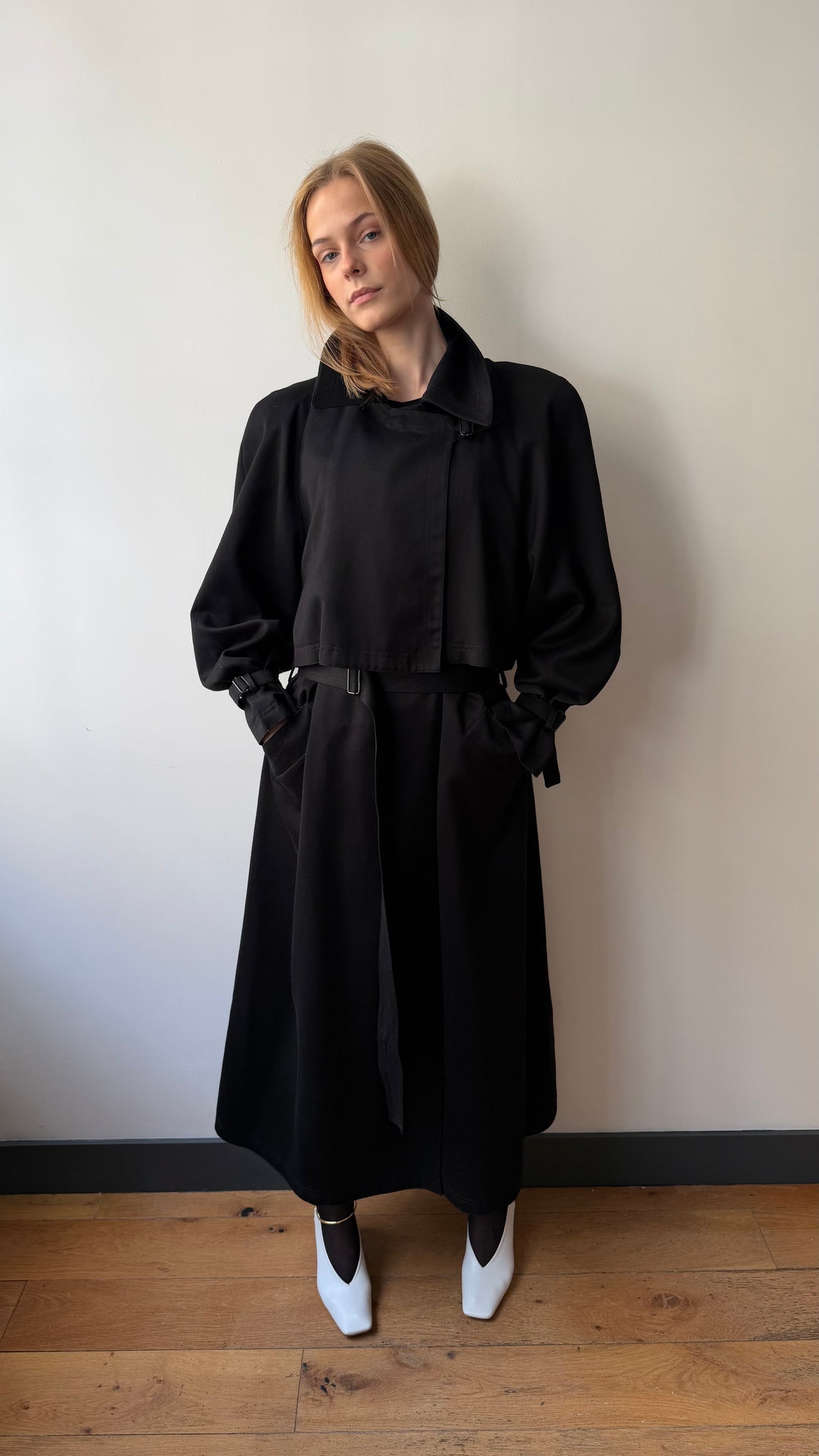 British vintage maxi trench coat