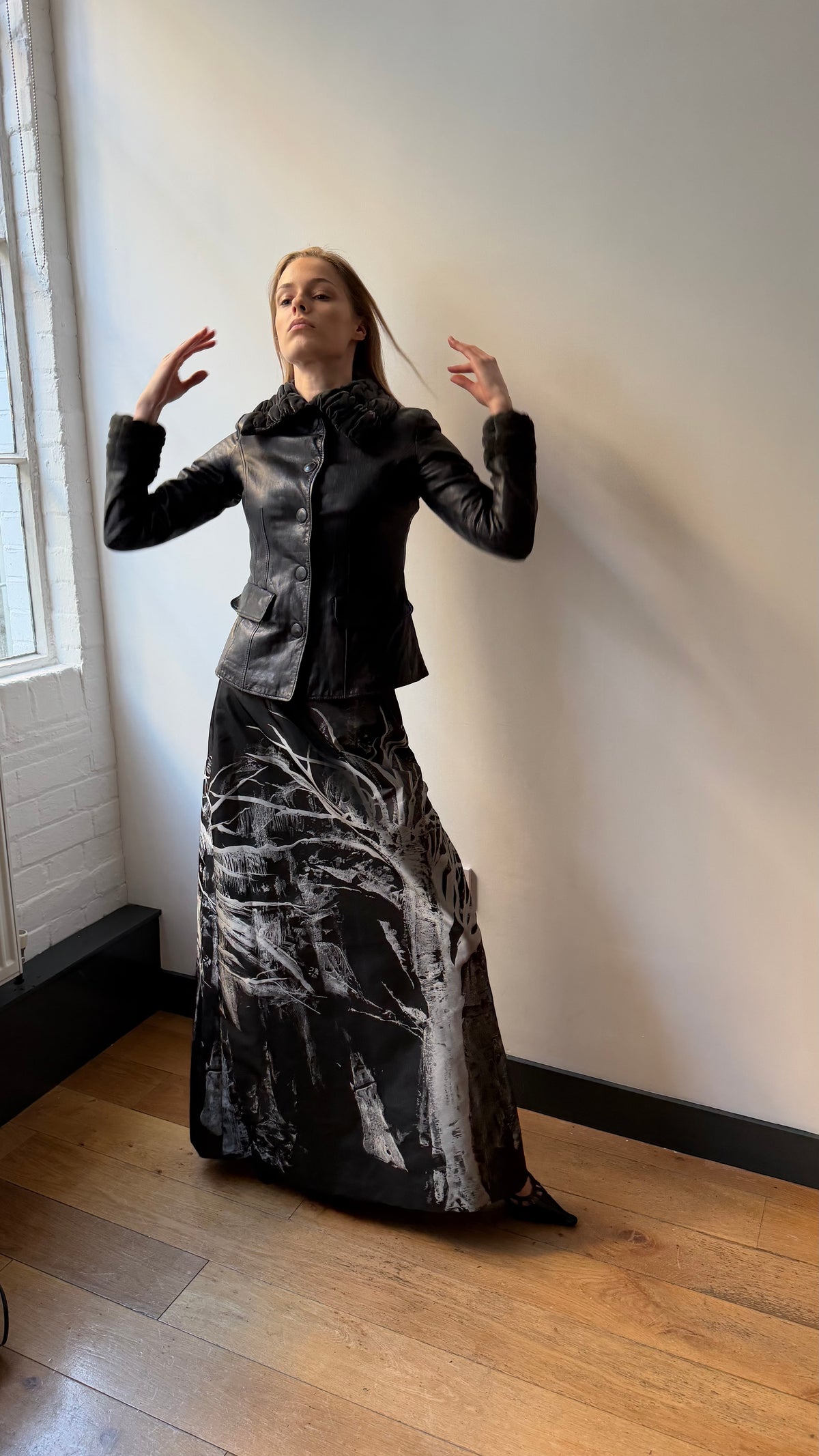 Maxi landscape print skirt