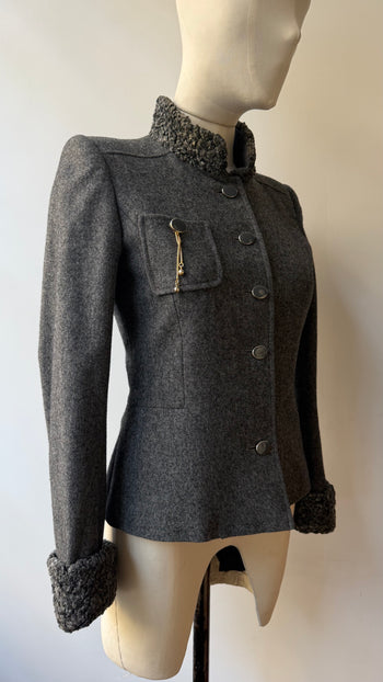 Vintage wool high collar jacket XXS-XS