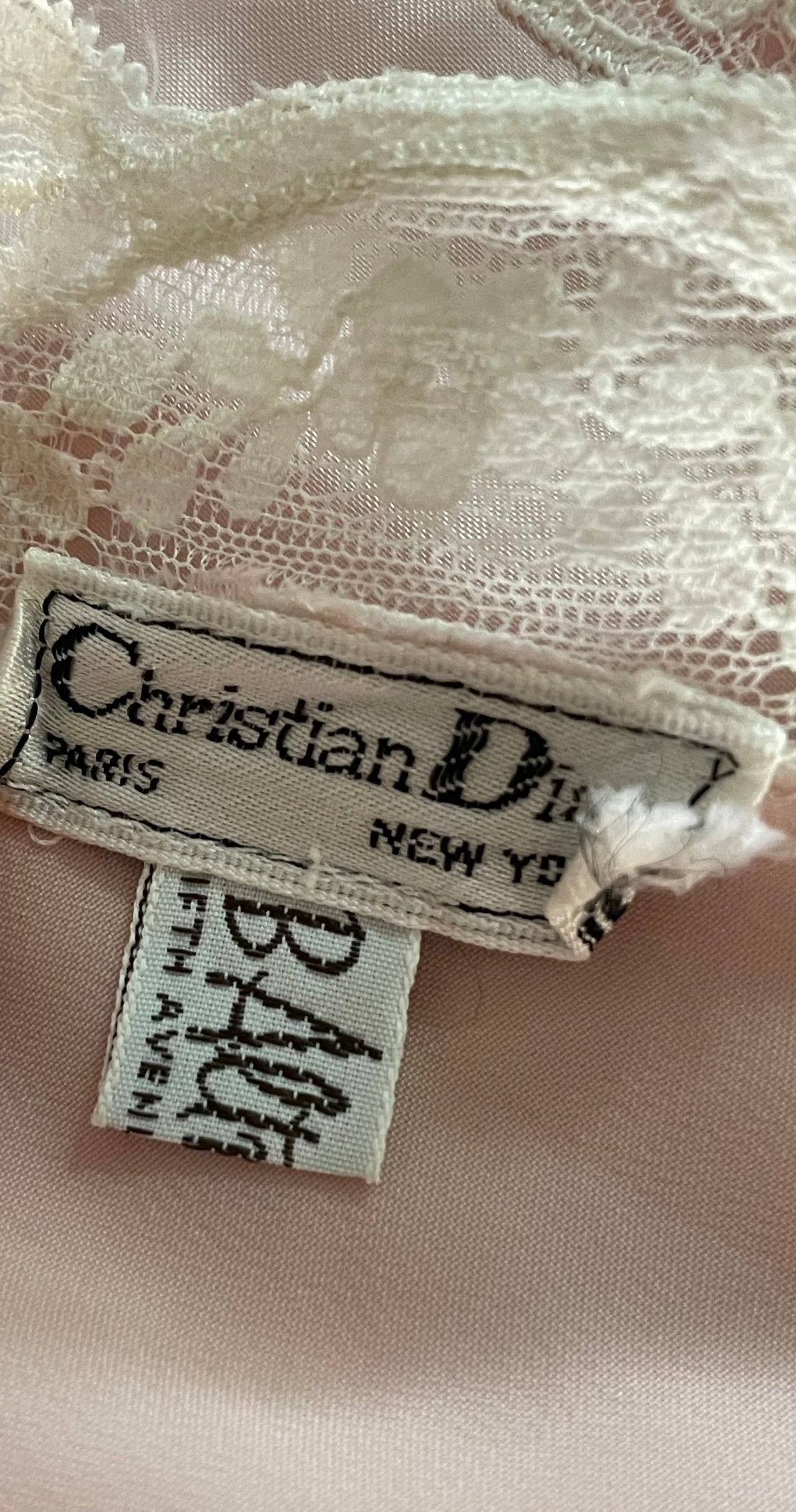 Christian Dior vintage rose pink lace detail camisole