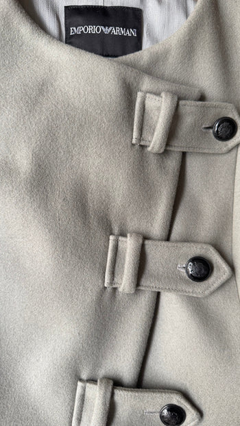 Emporio Armani wool asymmetrical closure wool jacket XS-S