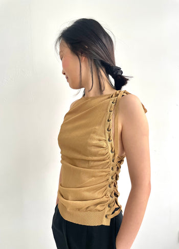 Valentino side lace-up tank vest