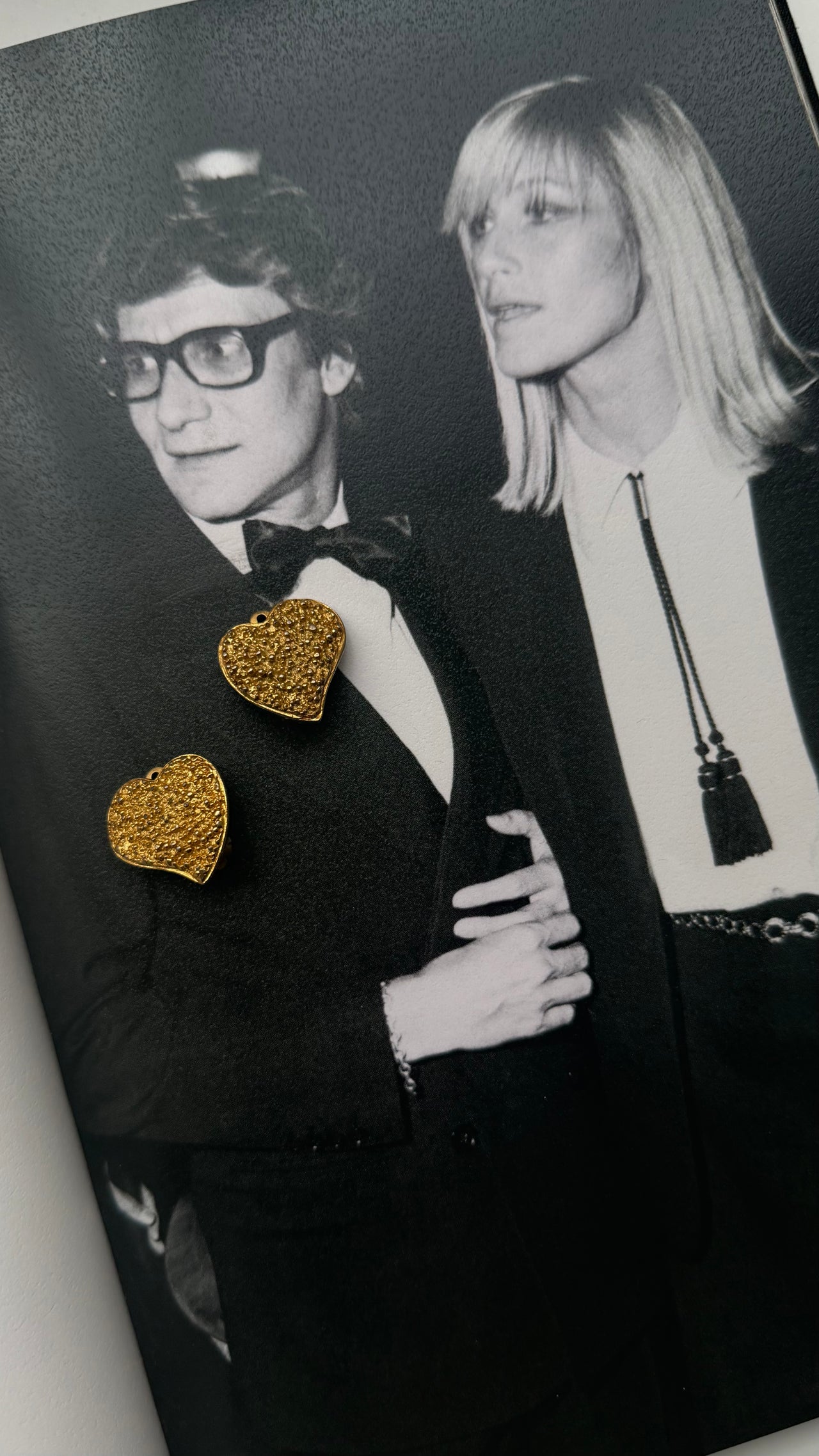 Yves Saint Laurent vintage 1980’s textured heart-shaped earrings