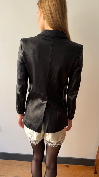 Yves Saint Laurent FW 2018 runway leather blazer