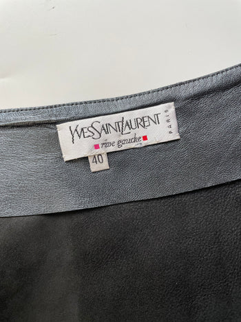 Yves Saint Laurent wrap-around leather skirt 40FR