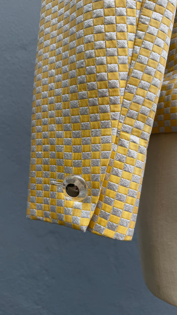 Yves Saint Laurent silver and yellow lame vintage blazer