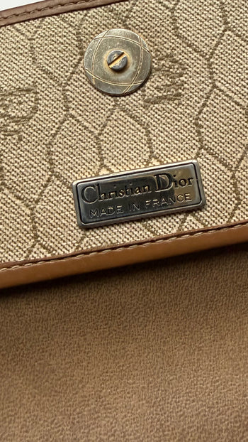 Dior vintage honeycomb coated canvas cross-body bag