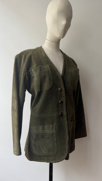 Yves Saint Laurent Rive Gauche 1970’s khaki suede jacket