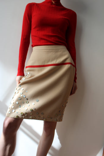 Chanel pear shell appliqué