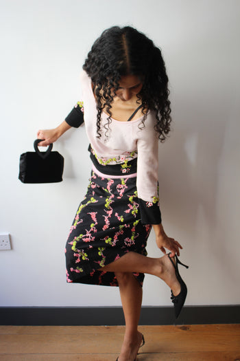 Alberta Ferretti beaded skirt suit