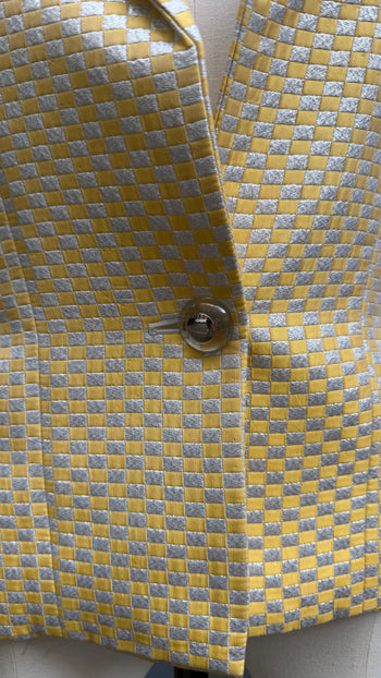Yves Saint Laurent silver and yellow lame vintage blazer