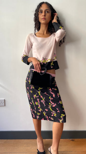 Alberta Ferretti beaded skirt suit