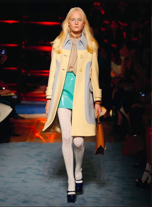 Miu Miu SS2014 mint green vinyl mini skirt 42 IT