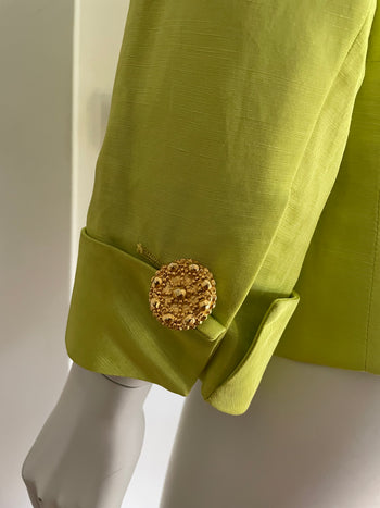 Yves Saint Laurent vintage lime yellow blazer with statement buttons