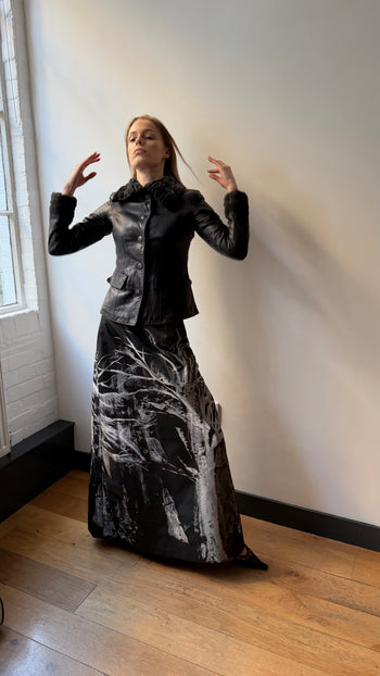 Maxi landscape print skirt