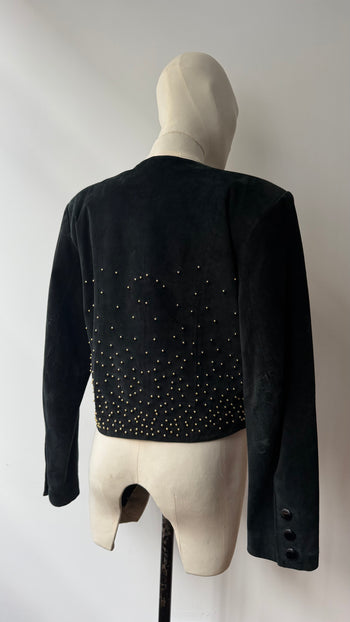 Dino’z 1980’s vintage black suede studded jacket