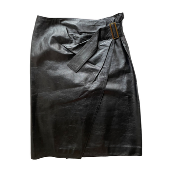 Yves Saint Laurent wrap-around leather skirt 40FR