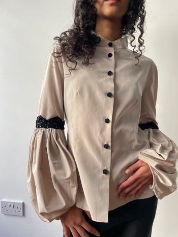 Emporio Armani voluminous sleeves iridescent blouse