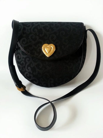 Yves Saint Laurent vintage 80’s cross-body bag heart shape buckle