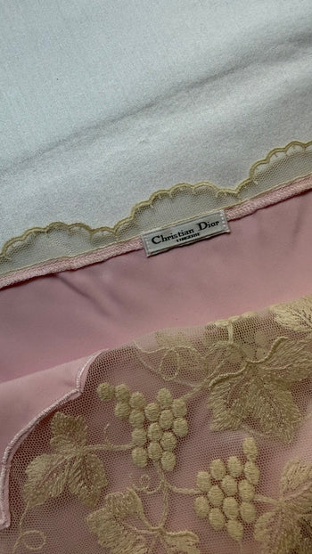 Christian Dior 1980’s pink lace applique night slip dress XS