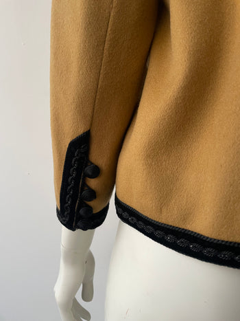 Yves Saint Laurent 70’s wool jacket with velvet appliqué