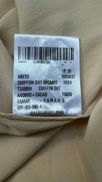 Prada silk chiffon maxi nude under layer dress