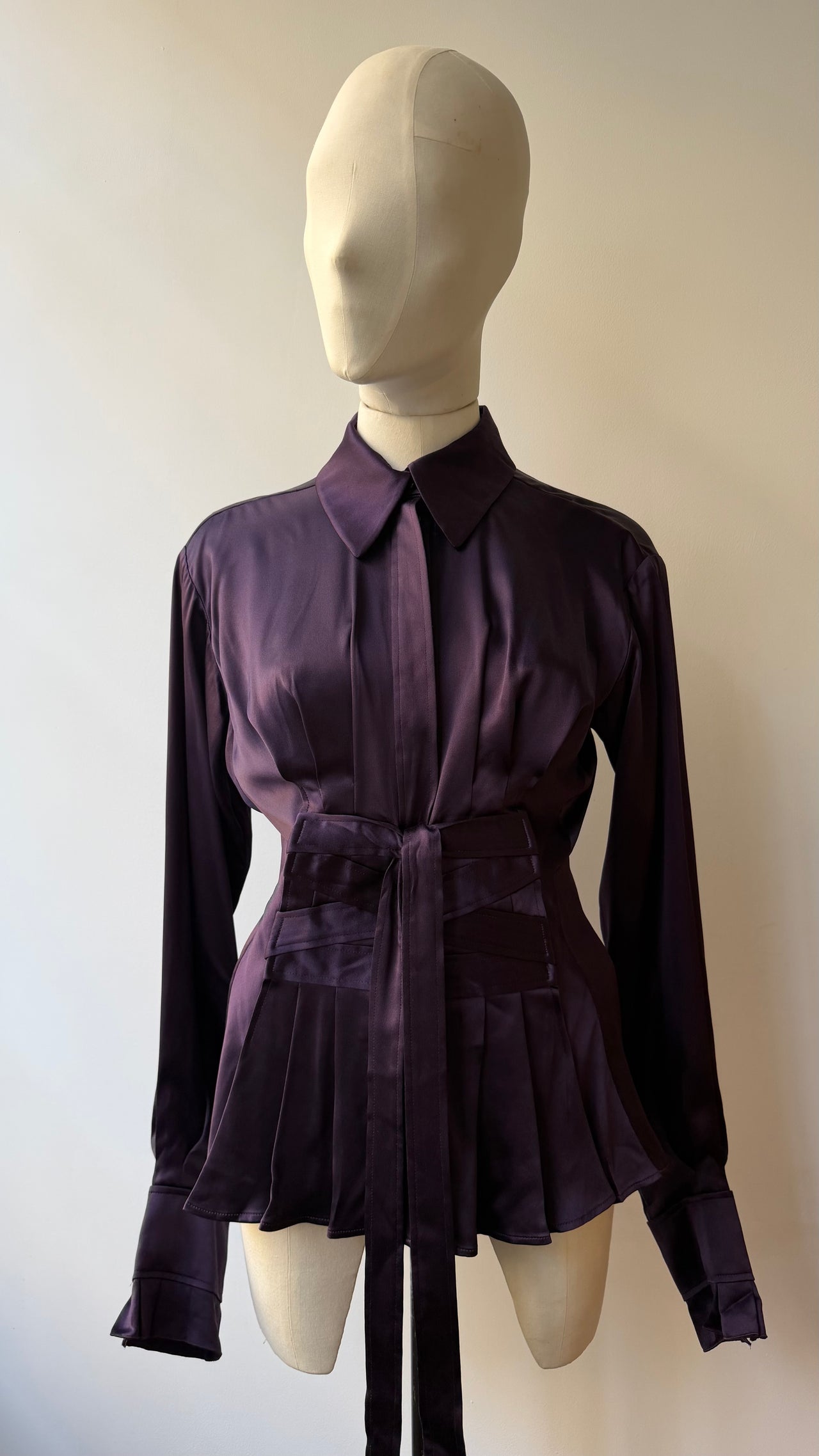 Yves Saint Laurent Rive Gauche early 2000’s purple silk blouse