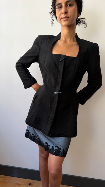 Thierry Mugler 1980’s vintage hourglass linen jacket