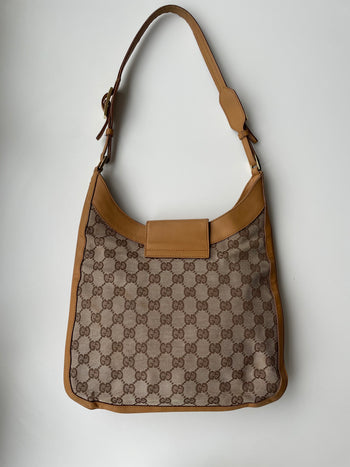 Gucci Jackie GG canvas shoulder hobo bag
