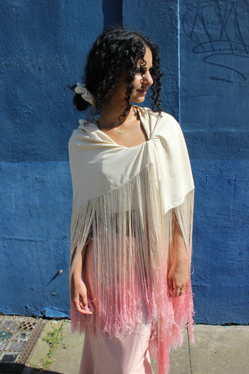 1920’s fringed ombre silk shawl