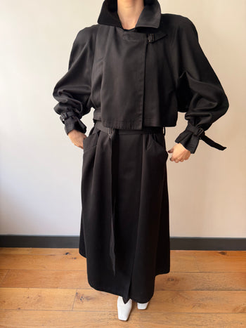 British vintage maxi trench coat