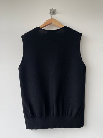 Yves Saint Laurent 1990’s vintage black wool knitted waistcoat size Large