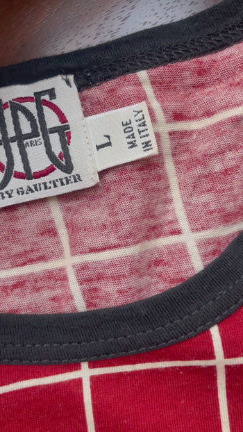 Jean Paul Gaultier vintage 1994 ‘TV Test’ print top