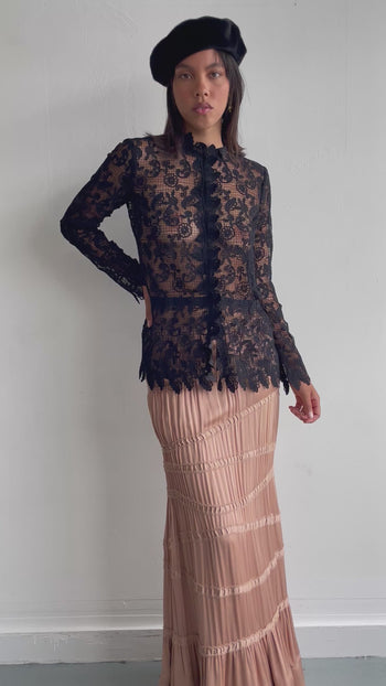 Giorgio Armani black crochet blouse