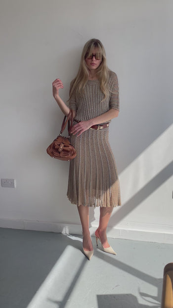 Vintage knitted summer semi-sheer dress